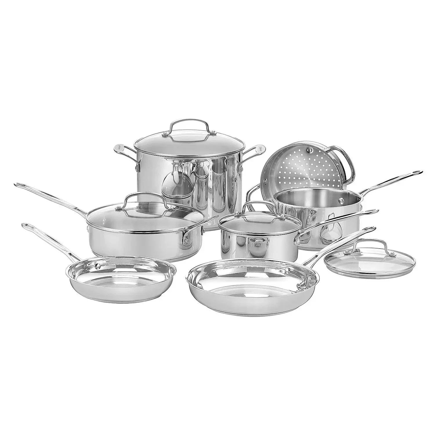 Chef's Classic 11-pc. Stainless Steel Cookware Set New Freeshipping