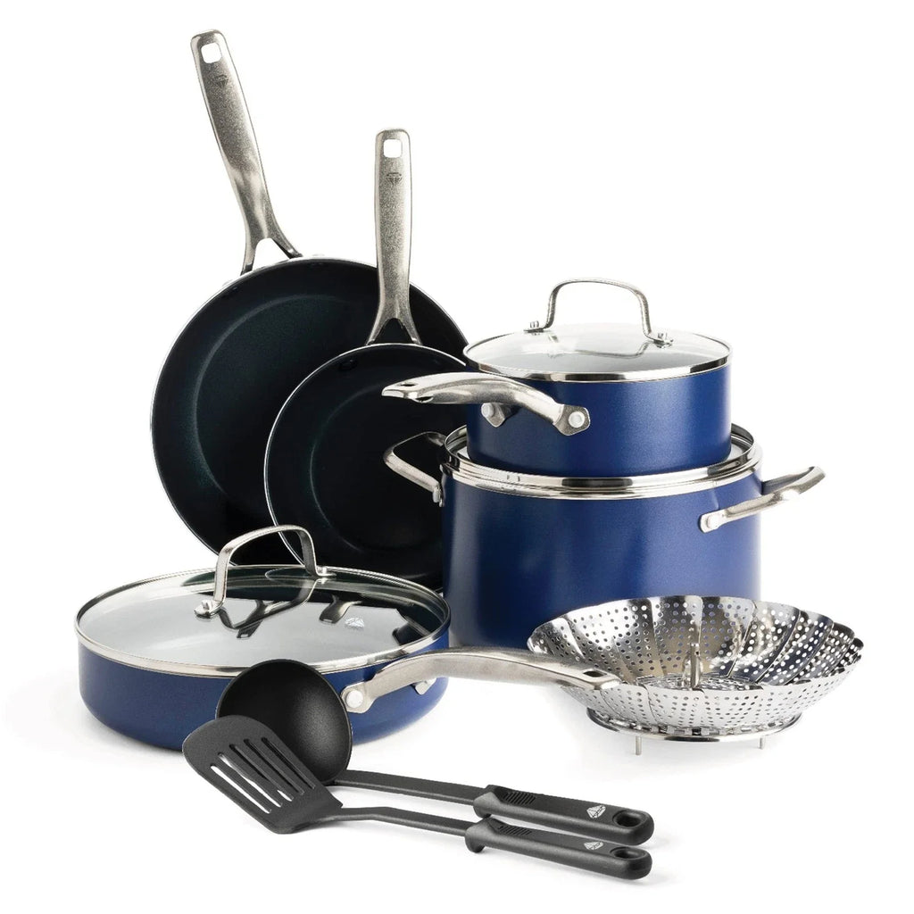 Blue Diamond 11 Piece Cookware Set, Diamond Infused PFAS & PFOA-Free Ceramic ...