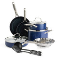 Blue Diamond 11 Piece Cookware Set, Diamond Infused PFAS & PFOA-Free Ceramic ...